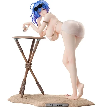 Photo by Tomato Republic Chile on May 13, 2025. An anime-style image of 1 Figura St Louis Swimsuit Azur Lane escala 1/7 Good Smile Company 4571697181717 oppai